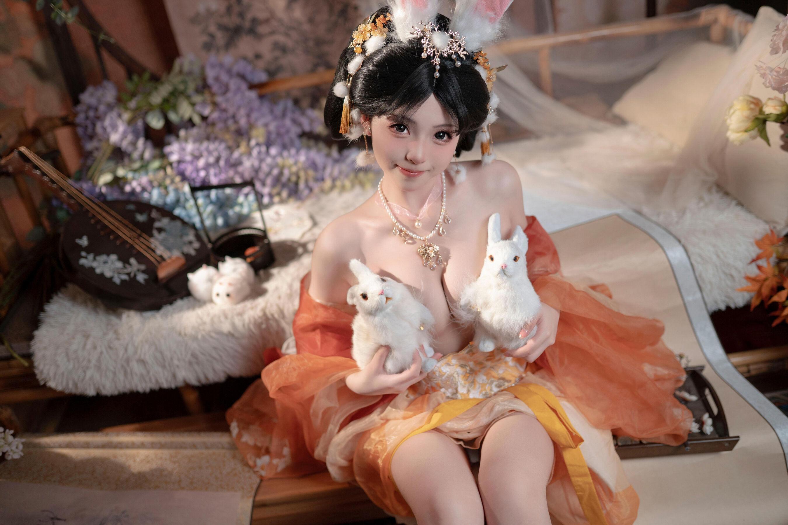 国模套图 中秋节玉兔